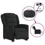 vidaXL Fauteuil inclinable électrique noir tissu