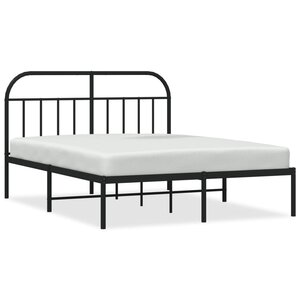 vidaXL Cadre de lit métal sans matelas avec tête de lit noir 140x200cm