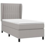 vidaXL Sommier à lattes de lit avec matelas Gris clair 100x200cm Tissu