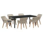 vidaXL Ensemble de salle à manger pour jardin 7 Pièces Gris clair