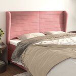 vidaXL Tête de lit avec oreilles Rose 183x23x118/128 cm Velours