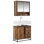 vidaXL Ensemble de mobilier de salle de bain 2 Pièces Bois Ancien