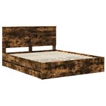 vidaXL Cadre de lit Chêne fumé 160 x 200 cm Bois Ingénierie