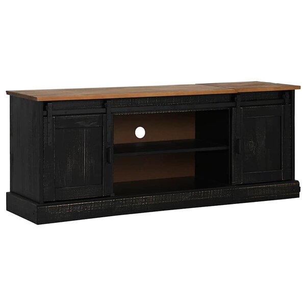 VidaXL Meuble TV HALDEN 2 portes coulissantes noir 150x40x60 cm