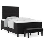 vidaXL Lit à ressorts avec matelas Noir 120 x 200 cm Velours