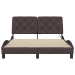vidaXL Cadre de lit avec LED sans matelas marron foncé 140x200cm tissu
