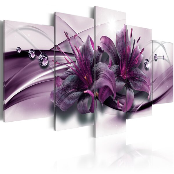 Tableau - violet lily l x h en cm 100x50
