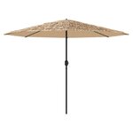 vidaXL Parasol de jardin avec LED et mât en acier marron 388x388x248cm