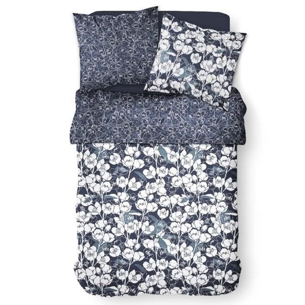 Parure de lit floral bleu marine 260 x 240 cm
