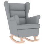 vidaXL Chaise à bascule avec repose-pied Gris clair Tissu