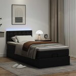 VidaXL Cadre de lit ottoman avec matelas noir 90x190 cm similicuir