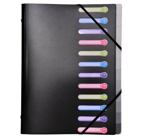 Trieur PP 5/10e opaque 12Comp. Ass. x 10 EXACOMPTA