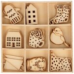 27 mini décorations en bois - cosy