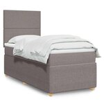 vidaXL Sommier à lattes de lit avec matelas Taupe 90x200 cm Tissu