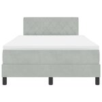 vidaXL Lit à ressorts avec matelas & lumière LED gris clair 120x190 cm en velours