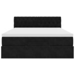 vidaXL Cadre de lit ottoman avec matelas noir 140x190 cm velours