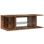 vidaXL Meuble TV avec lumières LED vieux bois bois d'ingénierie