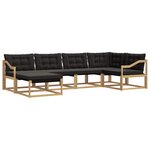 vidaXL Ensemble de canapés d'extérieur 6 pc Blanc et noir