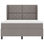 Lit Box Spring vidaXL avec Matelas - Taupe  140x190 cm  Tissu