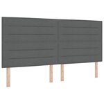 vidaXL Tête de lit LED avec bandes LED Gris foncé 200 cm tissu