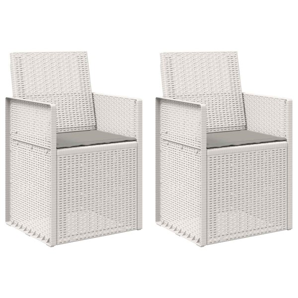 vidaXL Chaises de jardin salle à manger 2 Pièces Blanc et gris clair PP