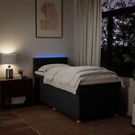 vidaXL Sommier à lattes de lit avec matelas Noir 90x190 cm Tissu