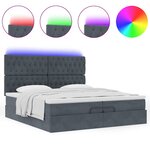 vidaXL Cadre de lit ottoman avec matelas gris foncé 200x200 cm velours