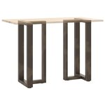 vidaXL Pieds de table de bar en forme de T  2 pièces  noir  50 x 35 x (90-91) cm  acier