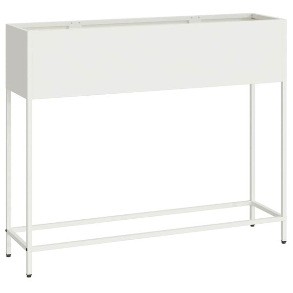 vidaXL Bac de jardin surélevé Blanc 100 x 26 x 82 cm Acier