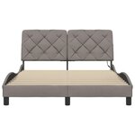 vidaXL Cadre de lit avec LED sans matelas taupe 140x190 cm tissu