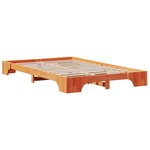 vidaXL Lit en bois massif marron ciré 120x190 cm