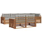 vidaXL Ensemble de canapés d'extérieur 7 Pièces Gris Naturel et Clair