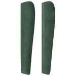 vidaXL Tête de lit avec oreilles Vert foncé 147x23x118/128 cm Velours