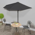 vidaXL Parasol de balcon et mât en aluminium Anthracite 270x144cm Demi