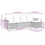 vidaXL Salon de jardin 5 Pièces avec coussins gris résine tressée