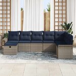 vidaXL Ensemble de canapé de jardin avec coussin 8 Pièces Poly rotin
