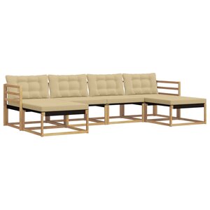 vidaXL Ensemble de canapés d'extérieur 6 pc Blanc et Beige