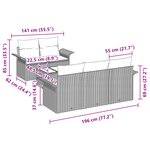 vidaXL Ensemble de Canapé de Jardin 6 Pièces avec Coussins Noir Poly Rattan
