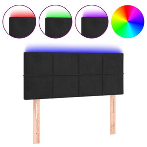 vidaXL Tête de lit à LED Noir 80x5x78/88 cm Velours
