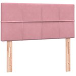 vidaXL Sommier à lattes de lit avec matelas rose 100x220 cm velours