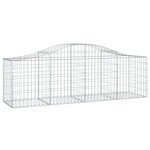 vidaXL Paniers à gabions arqués 2 Pièces 200x50x60/80 cm Fer galvanisé