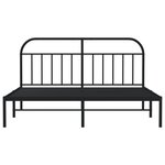 vidaXL Cadre de lit métal sans matelas et tête de lit noir 160x200 cm