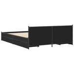 vidaXL Cadre de lit avec tiroirs sans matelas noir 135x190 cm
