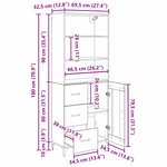 vidaXL Haut Armoire Bois Ancien 69 5 x 34 x 180 cm Bois d'ingénierie