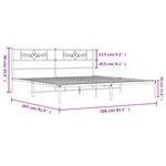 vidaXL Cadre de lit métal avec tête de lit blanc 200x200 cm