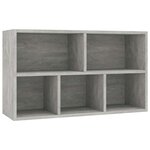 vidaXL Bibliothèque/Buffet Gris béton 50x25x80 cm Bois d’ingénierie