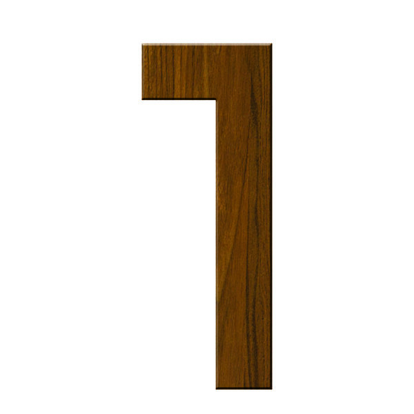 Numéro 1-Numéro adhésif pour boîtes aux lettres - Vinyle épais texturé, hauteur 50 mm - Bois Miel