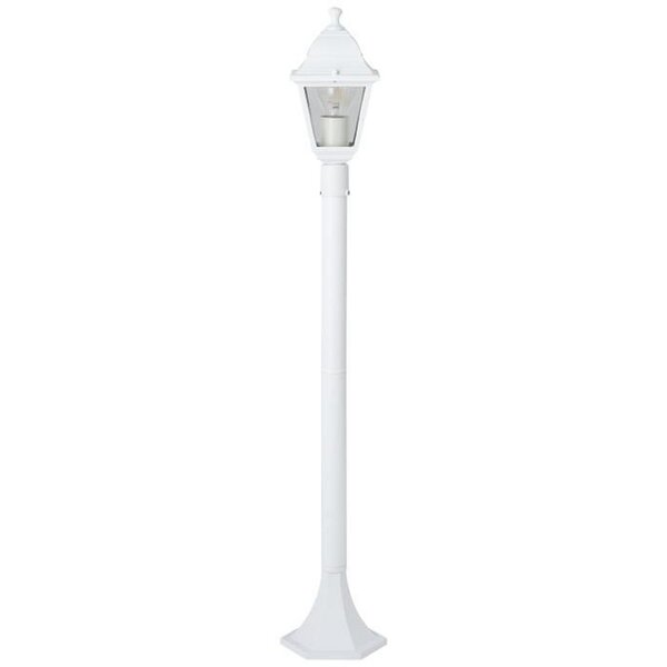 Lampadaire extérieur Nissie blanc - Métal & verre - E27 60W - IP44