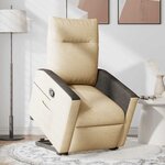 vidaXL Fauteuil inclinable Crème Tissu