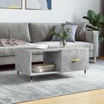 vidaXL Table basse gris béton 90x50x40 cm bois d'ingénierie